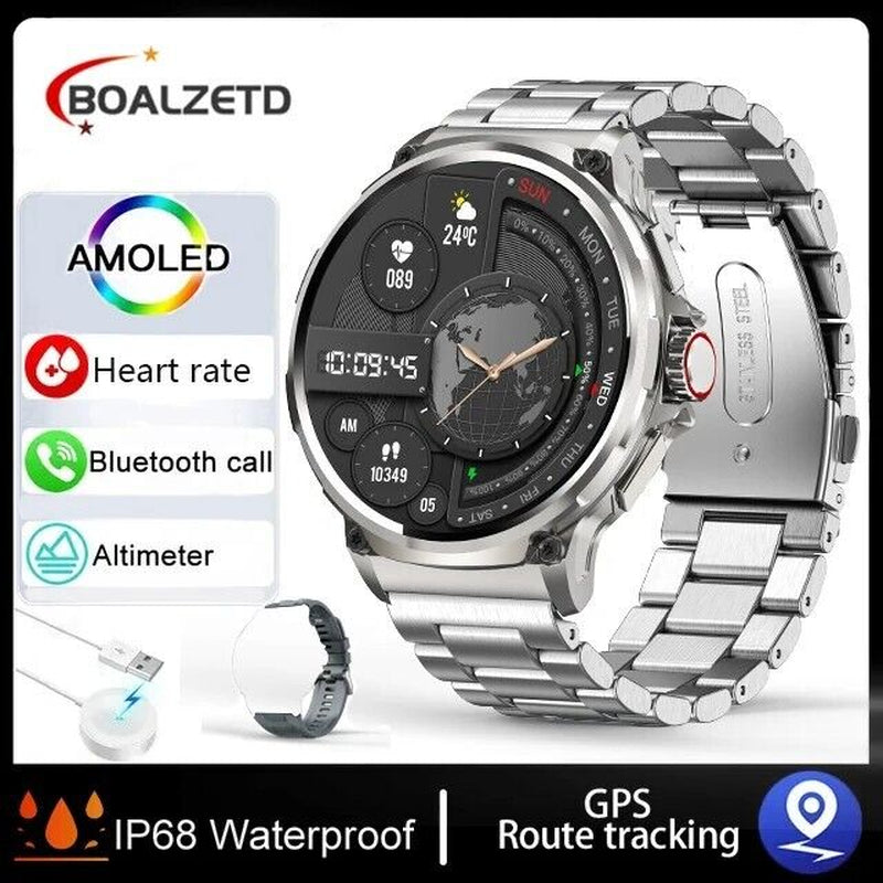 Smartwatch 1.85" Ultra HD GPS Bluetooth Call Health Monitoring Watch Gym Gift