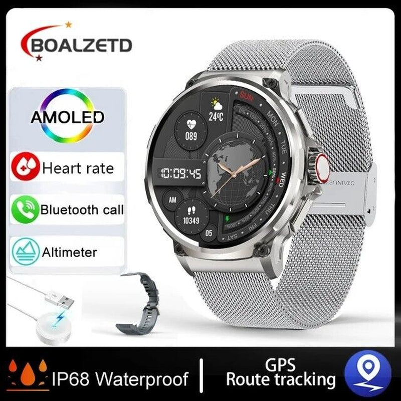 Smartwatch 1.85" Ultra HD GPS Bluetooth Call Health Monitoring Watch Gym Gift