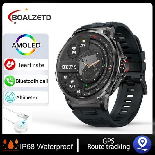  Smartwatch 1.85" Ultra HD GPS Bluetooth Call Health Monitoring Watch Gym Gift