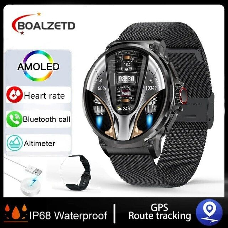  Smartwatch 1.85" Ultra HD GPS Bluetooth Call Health Monitoring Watch Gym Gift