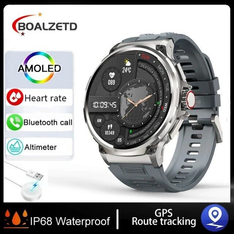  Smartwatch 1.85" Ultra HD GPS Bluetooth Call Health Monitoring Watch Gym Gift