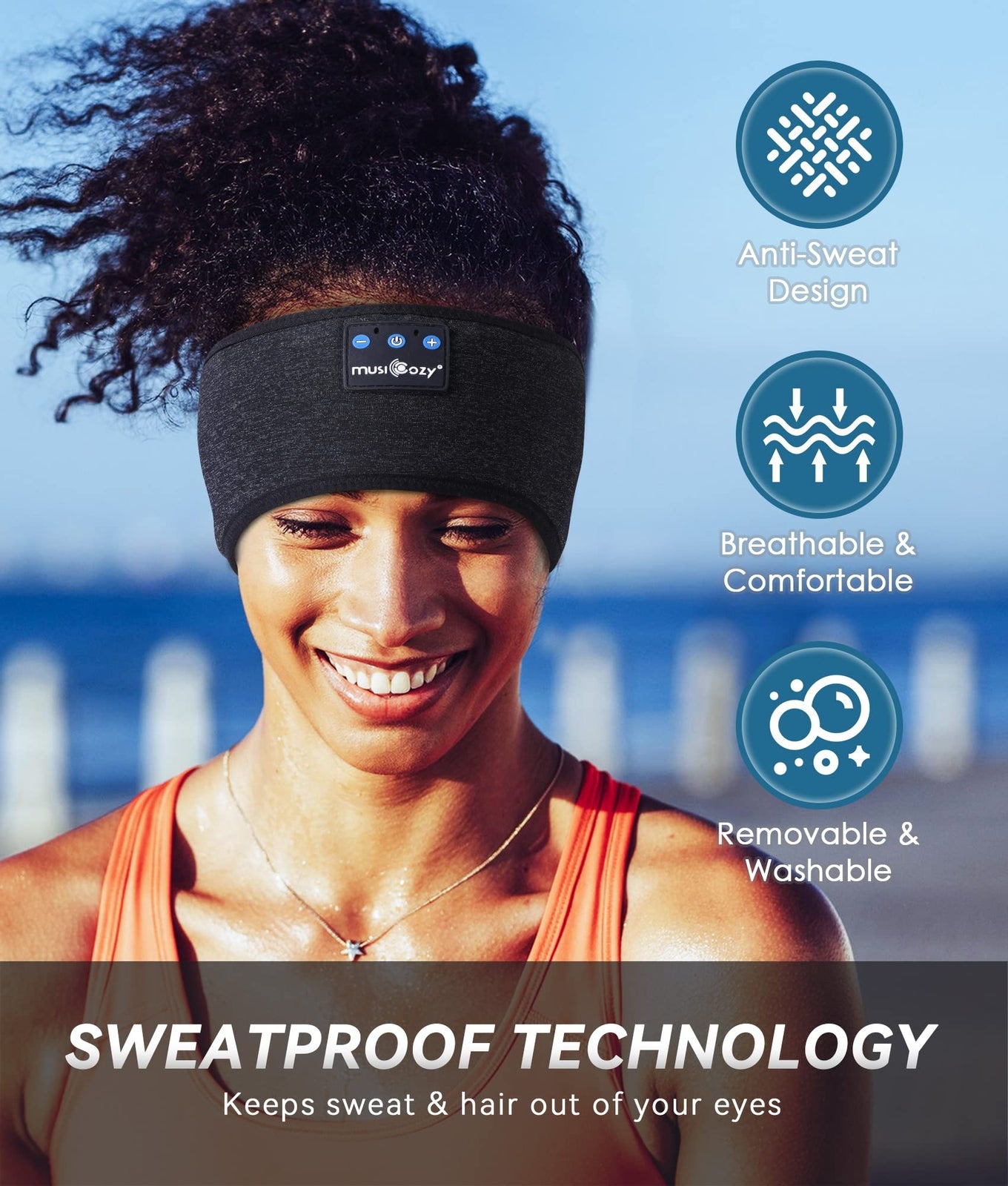 Auriculares Inalámbricos Con Bluetooth Y Diadema Para Dormir y Entrenar Con Música